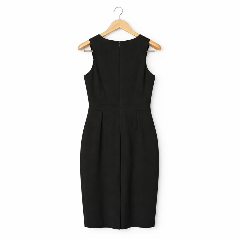 J Crew Sheath Dress Womens Size 6 Black Sleeveless Wool Blend  Pockets Classic - Picture 2 of 14